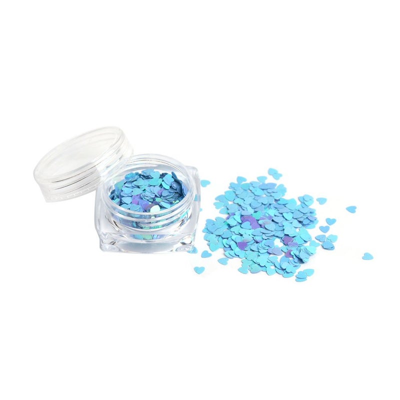 WOKOTO 12 Colors Heart-shaped Nail Art Glitter Sequins Holographic Laser Paillettes Mix Colors Sequins For Nail Art Decoration Eye Make Up Decoration - Image 4